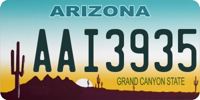 AZ license plate AAI3935