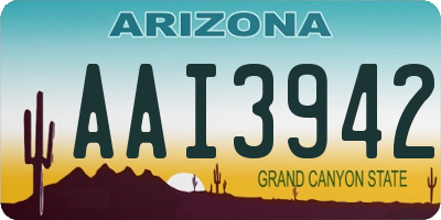 AZ license plate AAI3942