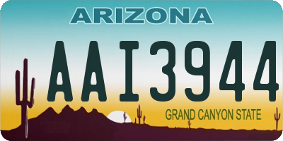 AZ license plate AAI3944