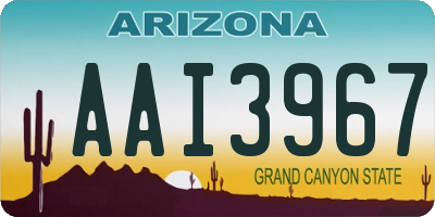 AZ license plate AAI3967