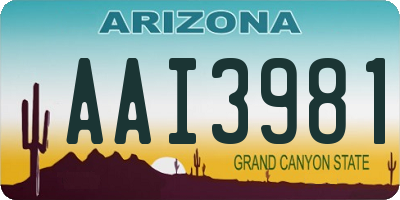 AZ license plate AAI3981