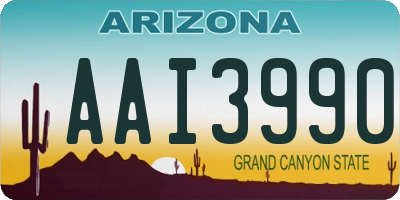 AZ license plate AAI3990