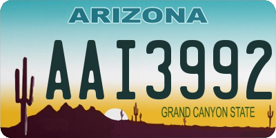 AZ license plate AAI3992