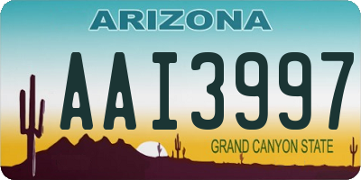 AZ license plate AAI3997
