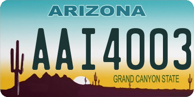 AZ license plate AAI4003