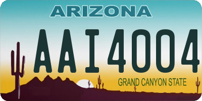 AZ license plate AAI4004