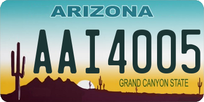 AZ license plate AAI4005