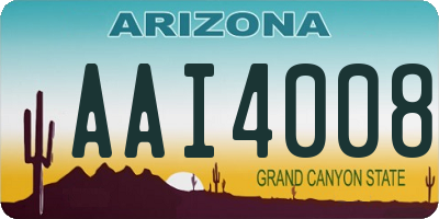 AZ license plate AAI4008