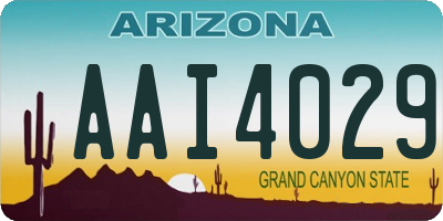 AZ license plate AAI4029