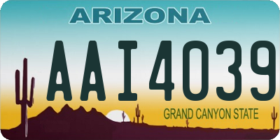 AZ license plate AAI4039