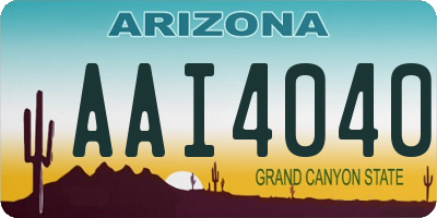 AZ license plate AAI4040