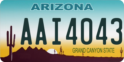 AZ license plate AAI4043