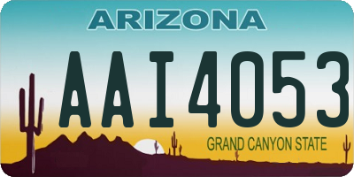 AZ license plate AAI4053