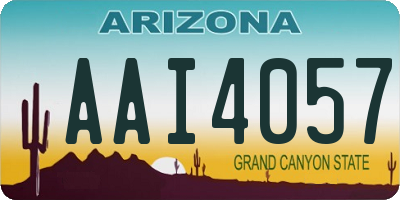 AZ license plate AAI4057