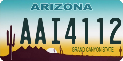 AZ license plate AAI4112