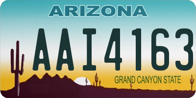 AZ license plate AAI4163