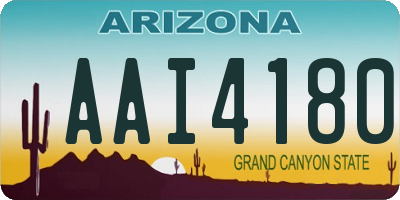 AZ license plate AAI4180