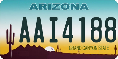 AZ license plate AAI4188