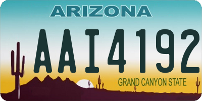 AZ license plate AAI4192