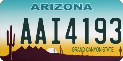 AZ license plate AAI4193