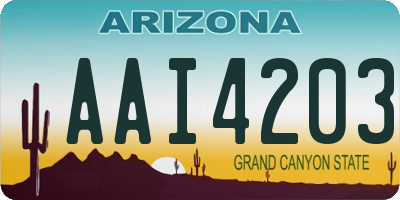 AZ license plate AAI4203