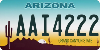 AZ license plate AAI4222