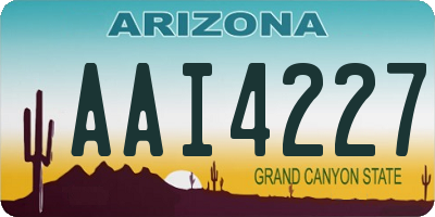 AZ license plate AAI4227