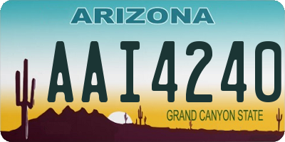 AZ license plate AAI4240