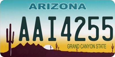 AZ license plate AAI4255
