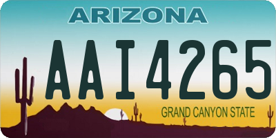 AZ license plate AAI4265