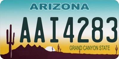 AZ license plate AAI4283
