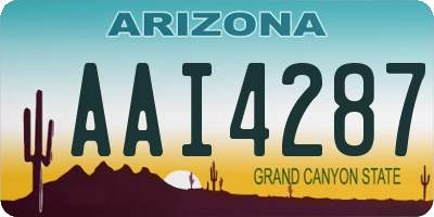 AZ license plate AAI4287