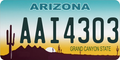 AZ license plate AAI4303