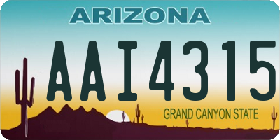 AZ license plate AAI4315