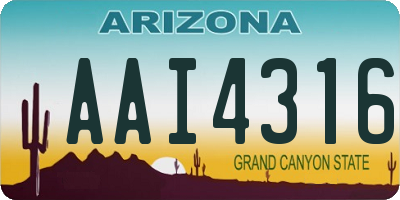 AZ license plate AAI4316