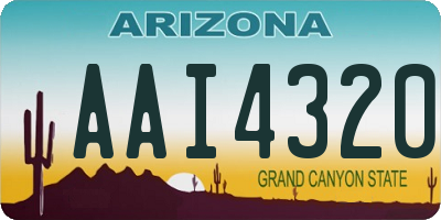 AZ license plate AAI4320