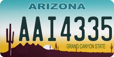 AZ license plate AAI4335