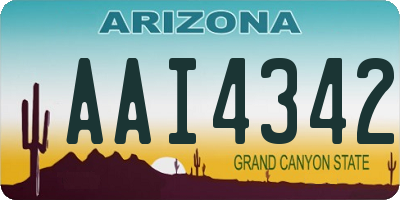 AZ license plate AAI4342