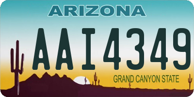 AZ license plate AAI4349