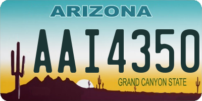AZ license plate AAI4350