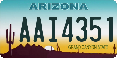 AZ license plate AAI4351