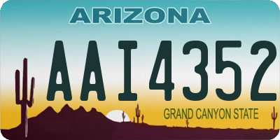 AZ license plate AAI4352