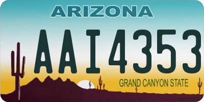 AZ license plate AAI4353