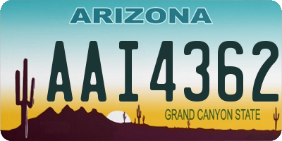 AZ license plate AAI4362