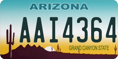 AZ license plate AAI4364