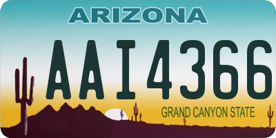 AZ license plate AAI4366
