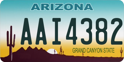 AZ license plate AAI4382