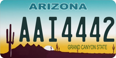 AZ license plate AAI4442