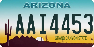 AZ license plate AAI4453