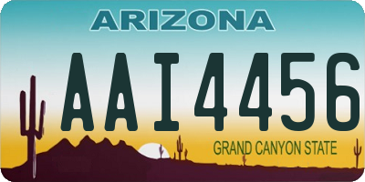 AZ license plate AAI4456